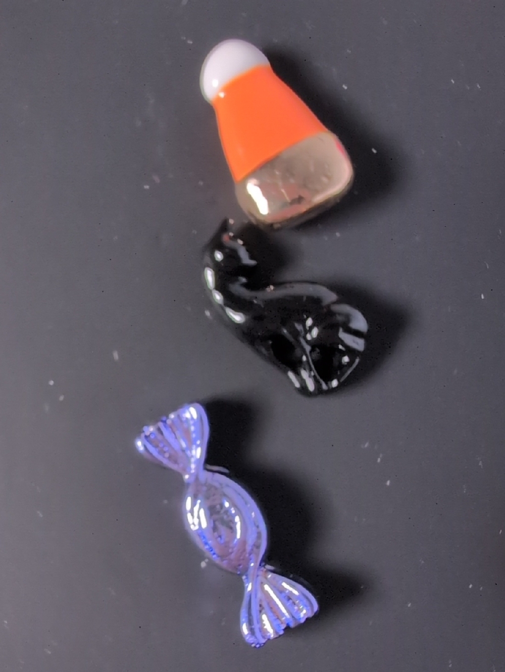 Betsey Johnson Mismatched Halloween Stud Earrings Candy Corn Ghost Pumpkin - Picture 2 of 6